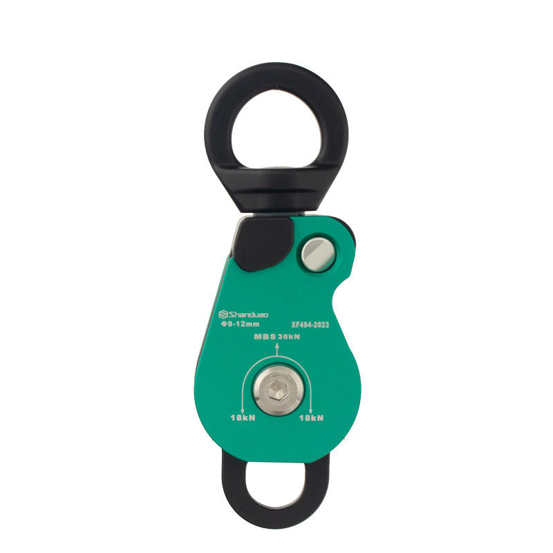 Peakseek Portable Double Pulley 360-Degree Universal Pulley 36KN Aluminum Alloy Outdoor Rock Climbing Pulley for 9-12mm Ropes