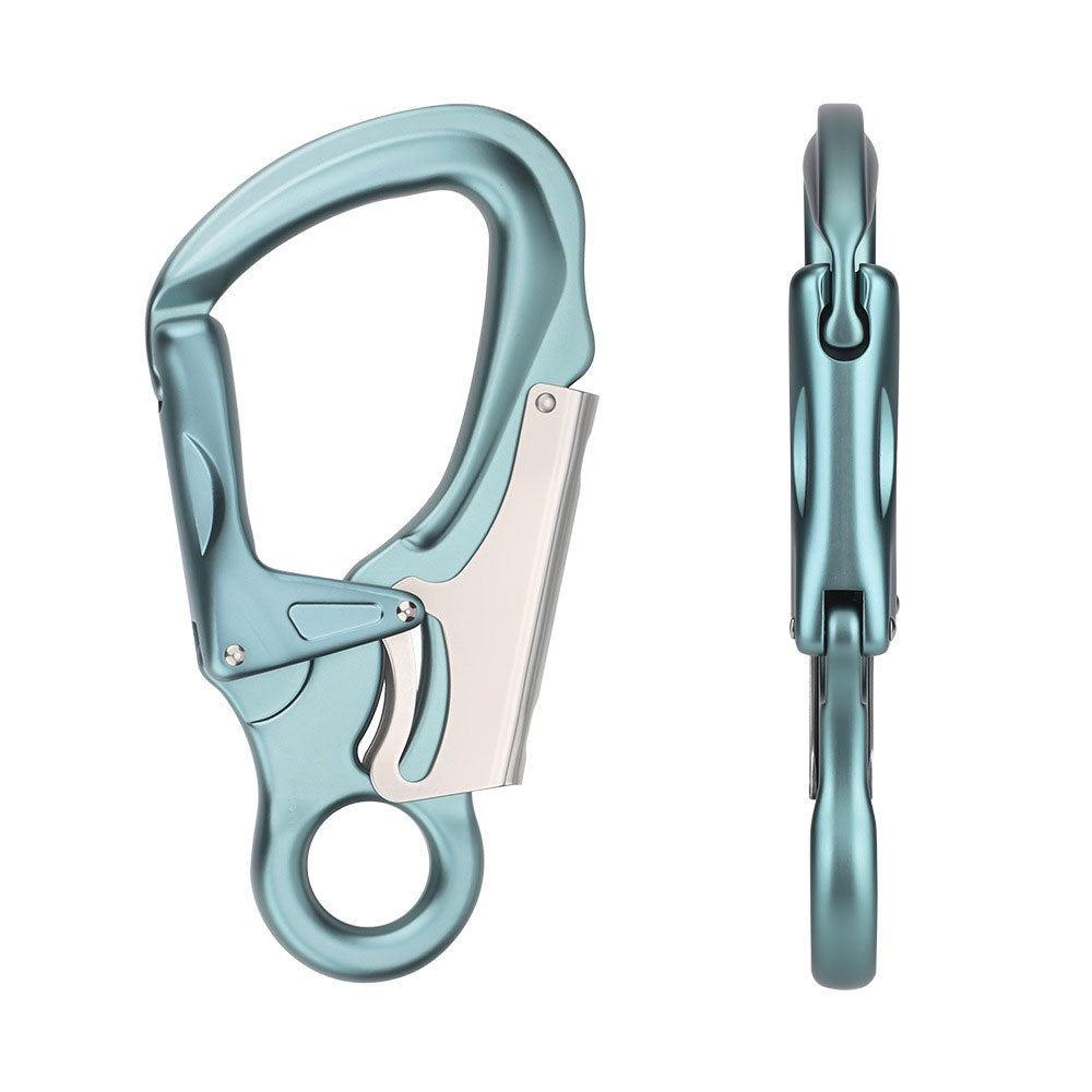 Light Cyan Aluminum Alloy Mini Portable Carabiner 35KN Outdoor Rock Climbing Auto Locking Carabiner