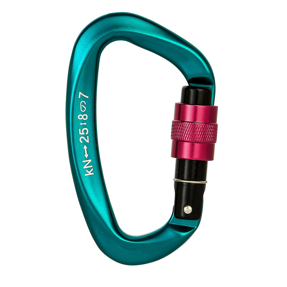 Peakseek XD-9628 Professional D-Shaped Rock Climbing Carabiner 25KN Screw-gate Lock Aluminum Alloy Carabiner