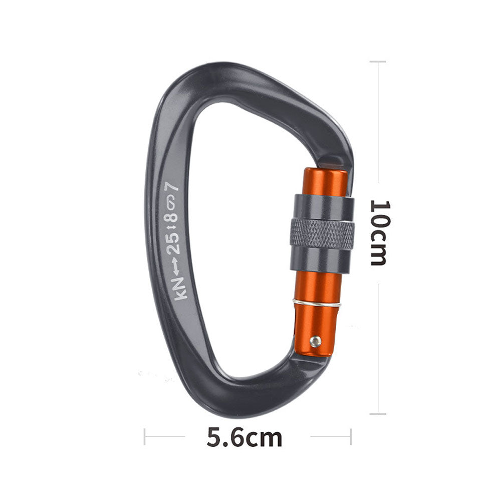 Peakseek XD-9628 Professional D-Shaped Rock Climbing Carabiner 25KN Screw-gate Lock Aluminum Alloy Carabiner