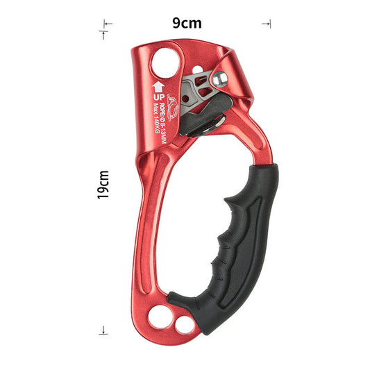 Peakseek Right-hand Red Outdoor Mountaineering Rock Climbing SRT Hand Ascender 140KG Load Capacity Suitable for 8-12mm Ropes