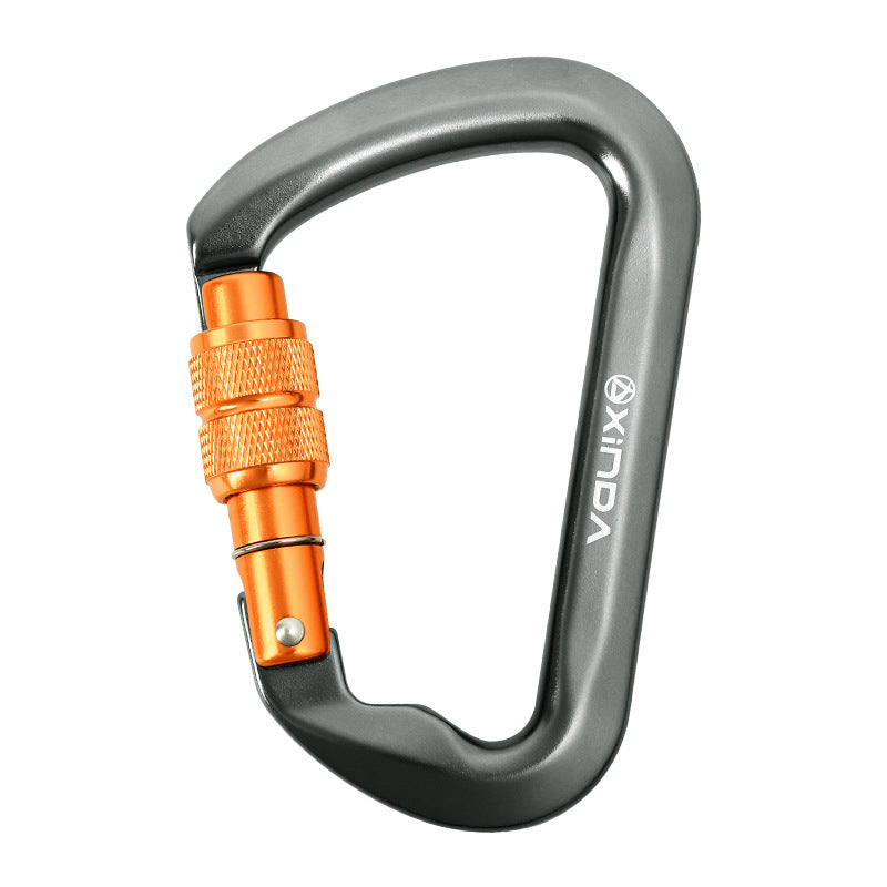 Peakseek Grey Screwgate Carabiner 30KN Outdoor Rock Climbing Carabiner Aluminum Alloy Safety Buckle Hook