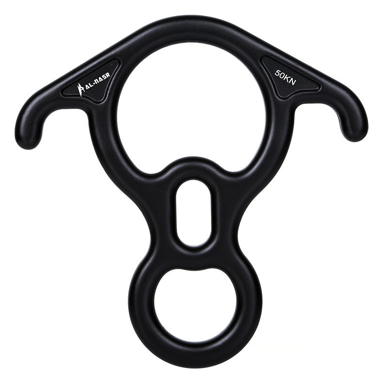 Peakseek Black OX Horn 8-Shape 50KN Descender Ring Rock Climbing Rappelling Gear Belay Device