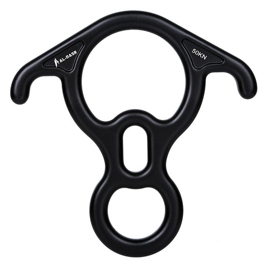 Peakseek Black OX Horn 8-Shape 50KN Descender Ring Rock Climbing Rappelling Gear Belay Device