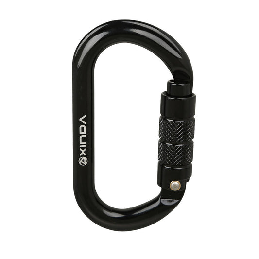 Peakseek Black Lightweight O-Type Automatic Carabiner 25KN Outdoor Rock Climbing Safety Buckle Hook