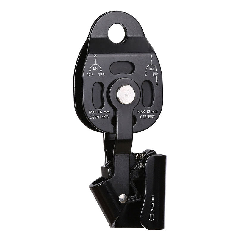 Peakseek Black Professional Lift Pulley 25KN Lift Ascender for Outdoor Rock Climbing/Heavy Transport