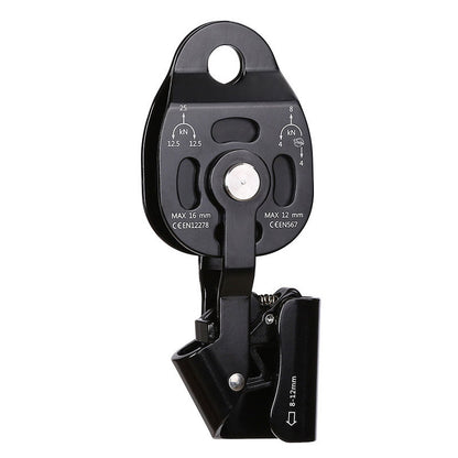 Peakseek Black Professional Lift Pulley 25KN Lift Ascender for Outdoor Rock Climbing/Heavy Transport