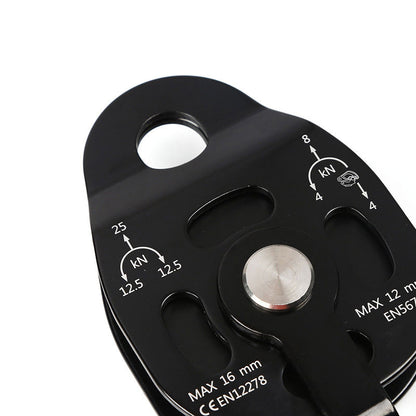 Peakseek Black Professional Lift Pulley 25KN Lift Ascender for Outdoor Rock Climbing/Heavy Transport