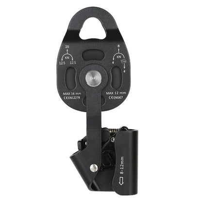 Peakseek Black Professional Lift Pulley 25KN Lift Ascender for Outdoor Rock Climbing/Heavy Transport