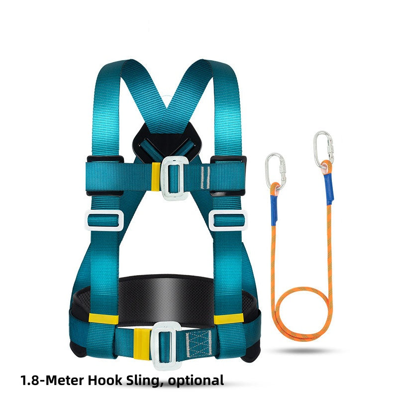 Peakseek Anti-fall Protection Harness 22KN Outdoor Rock Climbing Snap Fastener Half-body 3-point Safety Belt W/ Sling