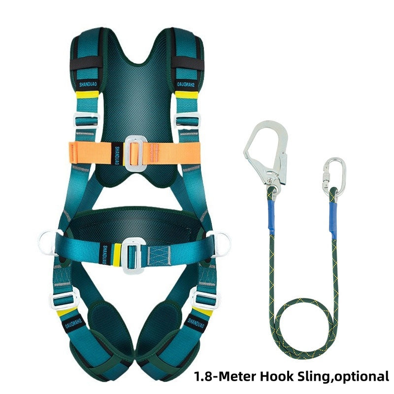 Peakseek Outdoor Rock Climbing Anti-fall Protection Harness Snap Fastener Full-body Five-point Safety Belt (Hook Sling/optional)