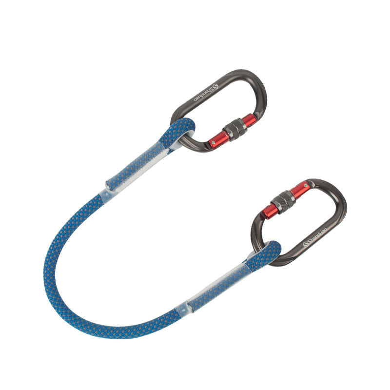 60CM Lanyard with Double Aluminum Alloy Carabiner for Rock Climbing Fall Arrester Anti-fall Protection Device