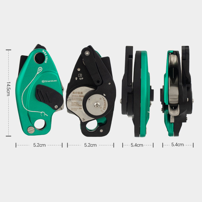 QF-DX2 Anti-panic Version Outdoor Rock Climbing Descender 200KG Load Capacity Multi-gear Adjustment Descending