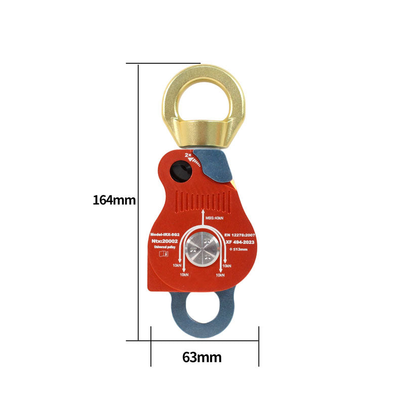 Peakseek Universal Single Pulley/ Double Pulley 37KN Descender Hanging Ring Type Rock Climbing Fall prevention Device XF494-2023