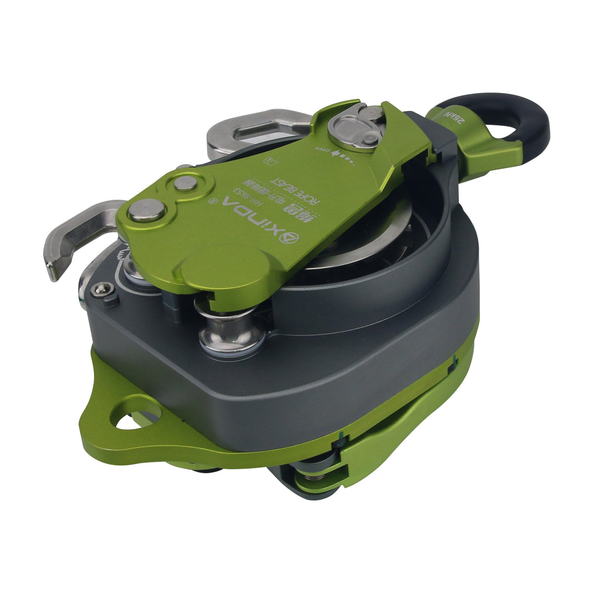 XINDA XDT8653 Electric Ascender Unidirectional Pulley Descender 200KG Lift Retarder for 10.5-11mm Rope Climbing