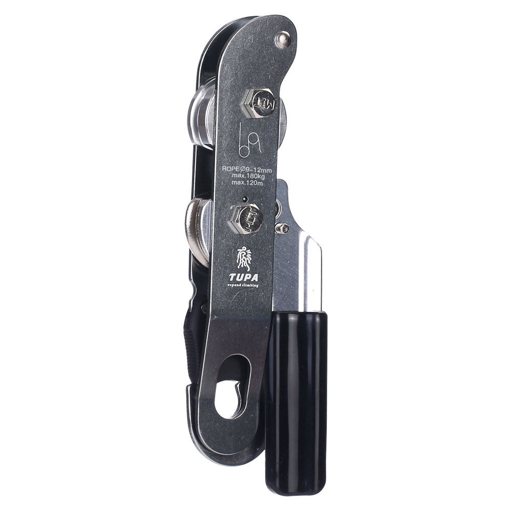 Grey TP-8604 Outdoor Climbing Descent Device Stop Self-Lock Hand-Controlled Descender Abseiling Device