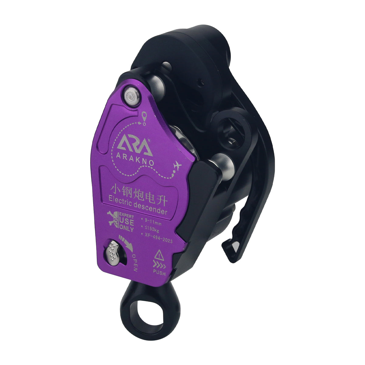 ARAKNO XGP Mini Version Electric Descender Device 150KG Lift Retarder for 9-11MM Rope Climbing
