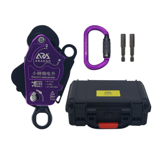 ARAKNO XGP Mini Version Electric Descender Device 150KG Lift Retarder for 9-11MM Rope Climbing