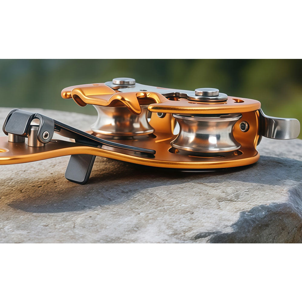 XD9789 Lightweight Sliding Cable Double Pulley 22KN 150KG Load for Outdoor Crossing Rock Climbing