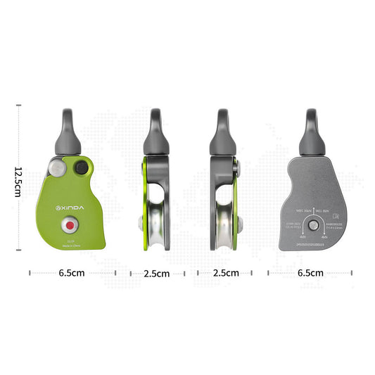 XINDA H Series Universal Single Pulley 360-Degree Rotation 36KN Load for Outdoor Rock Climbing