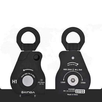 XINDA-6018 25KN Universal Rope Collector Safety Pulley High Efficiency Automatic Rope Retractor for 8-13MM Ropes