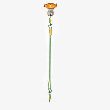 XD-Q9667 Double Pulley 15KN Outdoor Rock Climbing Zipline Pulley with Carabiner and 65CM Cow Tail Sling