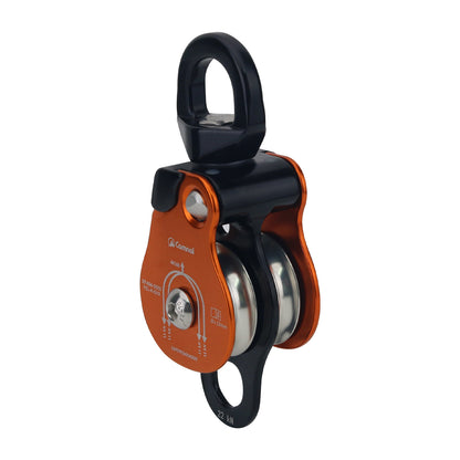 Aluminum Alloy Universal Double Pulley 44KN Outdoor Hiking Rope Climbing Pulley Support 13mm Ropes