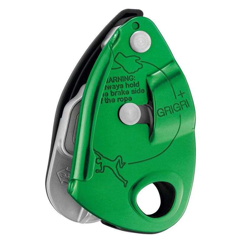 Peakseek Green Rock Climbing Braking Belay Device with Cam-assisted Blocking and Anti-Panic Handle for 8.5-11 mm Rope