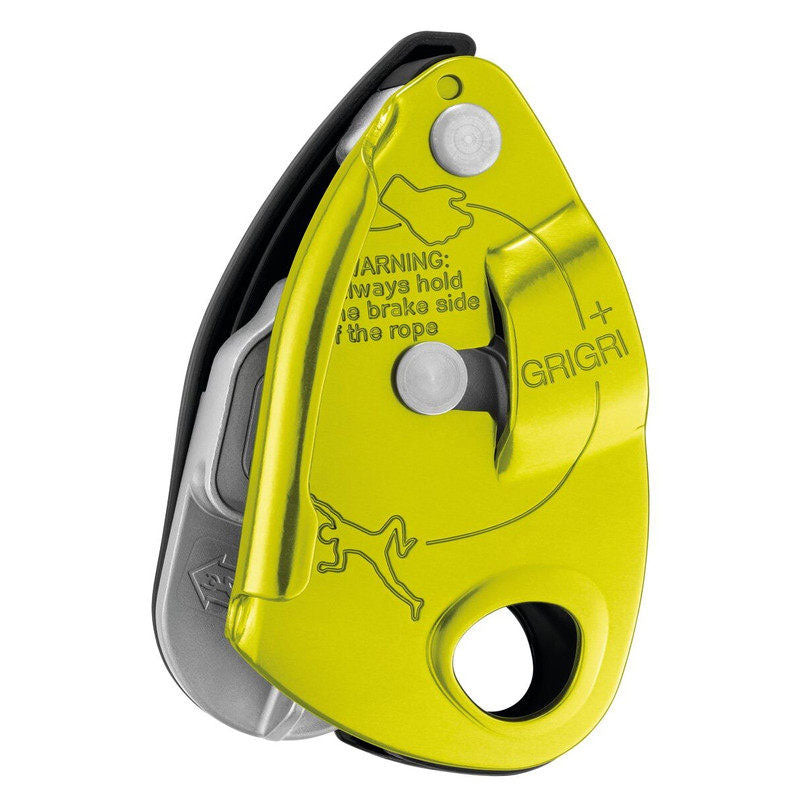 Peakseek Yellow Rock Climbing Braking Belay Device with Cam-assisted Blocking and Anti-Panic Handle for 8.5-11 mm Rope