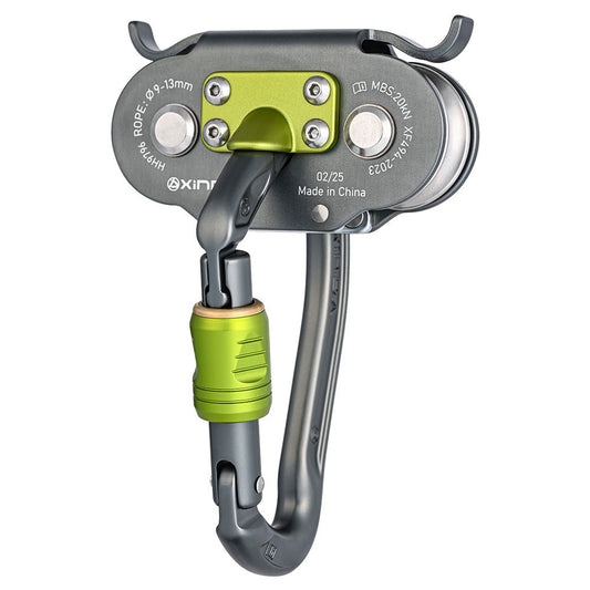 XINDA HH9796 Owl Double Ball Bearing Pulley 20KN Carabiner Jungle Crossing Accessory for 9-13MM Ropes