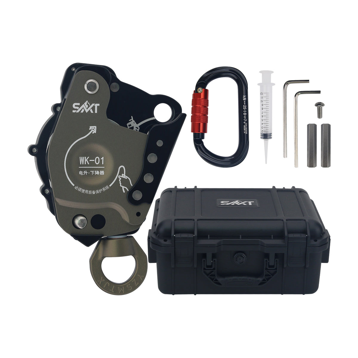 Grey WK-01 Electric Ascender Descent Control Device Lift Retarder for High Altitude Operation/Rock Climbing/Rescue with Toolbox