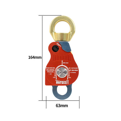 Hopber IRX-SG2 Dual Universal Pulley Swivel Ring Descent Device for Climbing Fire High Altitude Fall Protection