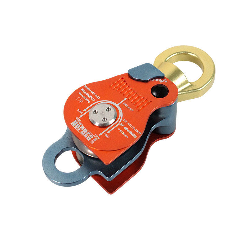 Hopber IRX-SG2 Dual Universal Pulley Swivel Ring Descent Device for Climbing Fire High Altitude Fall Protection