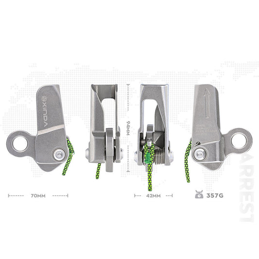 XINDA Stainless Steel Outdoor Fall Arrester Rock Climbing Protector 100KG Load for 10.5-12MM Ropes