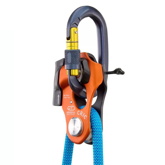 CRIC Handleless Manual Lift Ascender Rescue Multifunctional Rope Clamp with Pulley for Climbing Technology