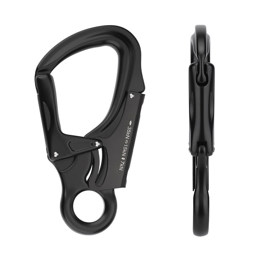 Black Aluminum Alloy Mini Portable Carabiner 35KN Outdoor Rock Climbing Auto Locking Carabiner