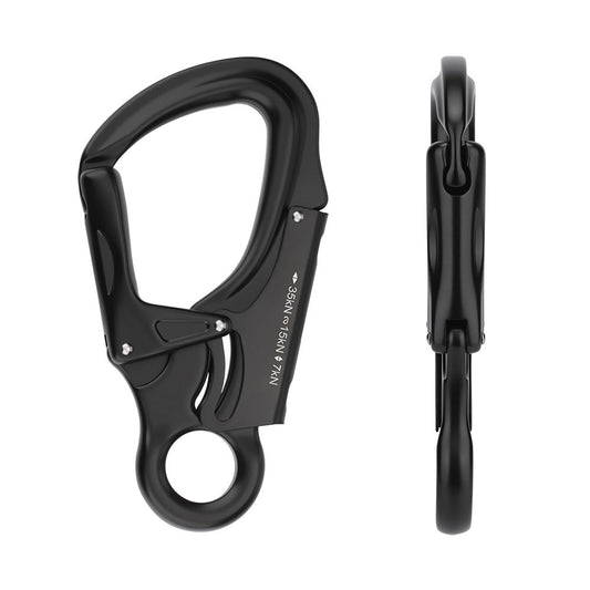 Black Aluminum Alloy Mini Portable Carabiner 35KN Outdoor Rock Climbing Auto Locking Carabiner