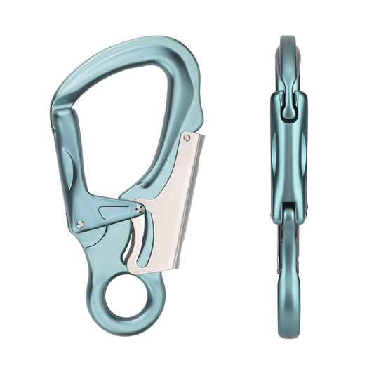 Light Cyan Aluminum Alloy Mini Portable Carabiner 35KN Outdoor Rock Climbing Auto Locking Carabiner