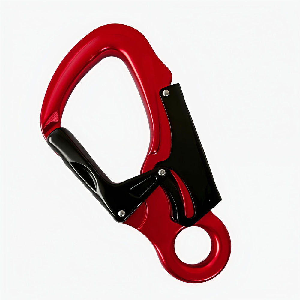 Red+Black Aluminum Alloy Mini Portable Carabiner 35KN Outdoor Rock Climbing Auto Locking Carabiner