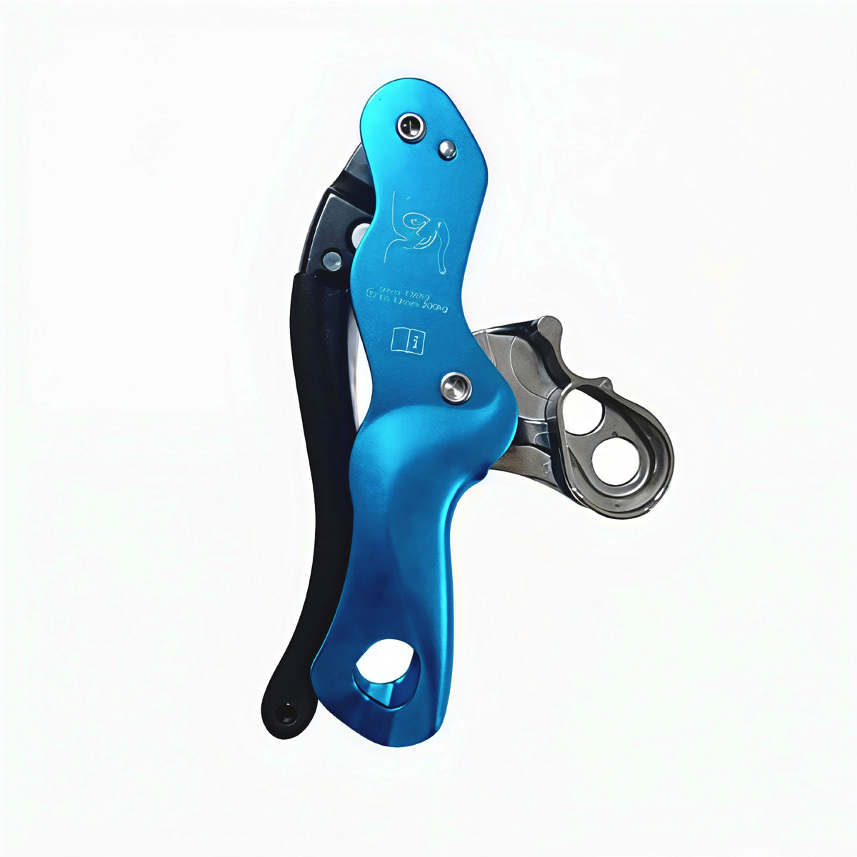 Blue Portable Lightweight Manual Control Lift Descender 200KG Load Rock Climbing Lift Retarder Support Panic Function
