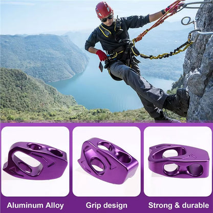 NW-002-Purple 7075 Aviation Aluminum Lanyard Adjuster 25KN Rock Climbing Cow Tail Adjuster for SRT/DRT Descender