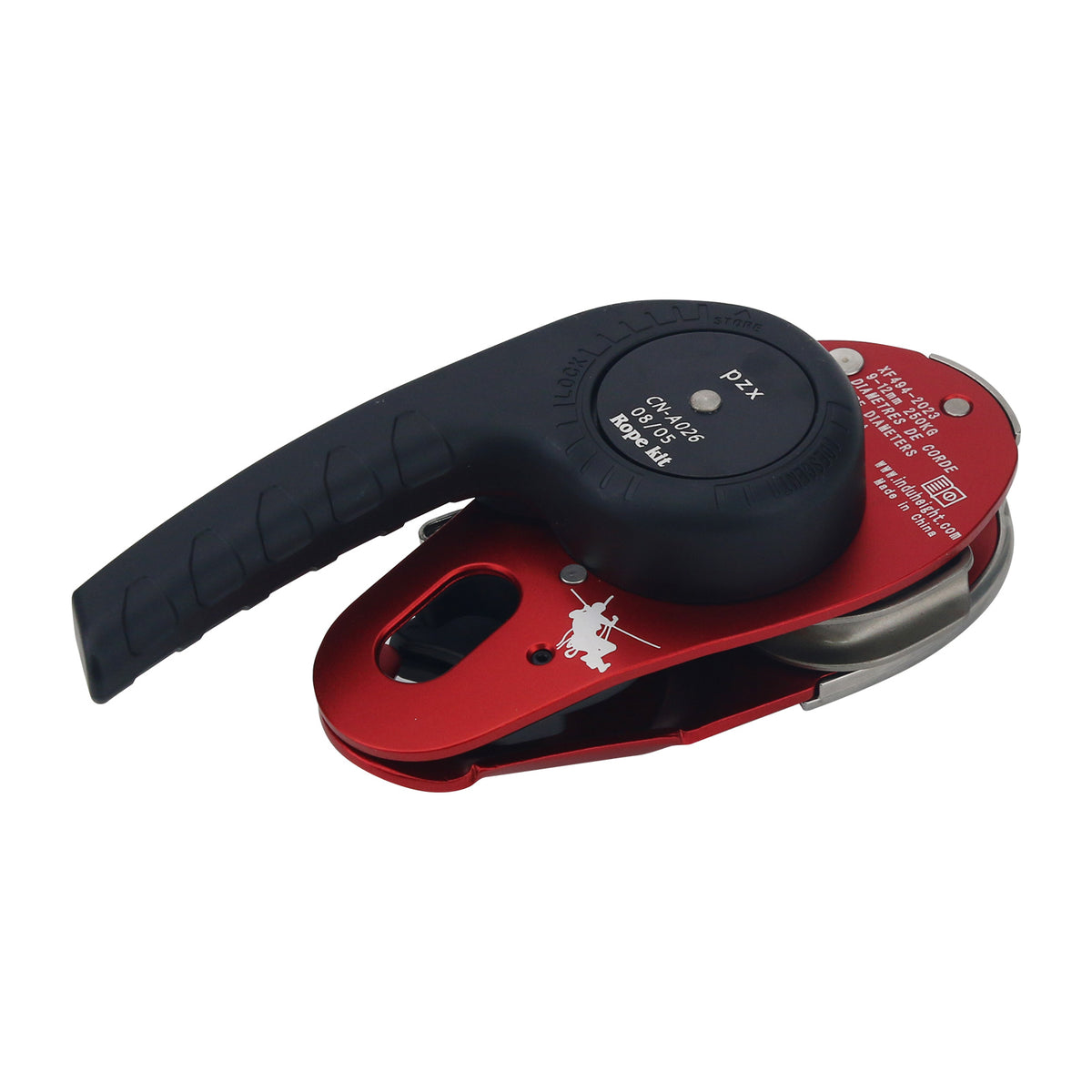 Red Peakseek Rock Climbing Protection Descent Device Outdoor Lift Descender 250KG Load for 9-12MM Ropes -Purple（副本）