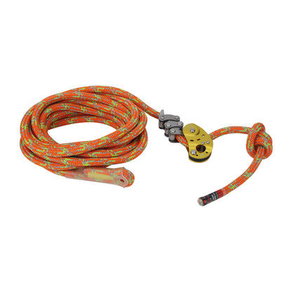 Arborist Rope Grab Fall Arrest Device Rope Ascender Descender with 12mm 5.8M (19FT) Orange Rope