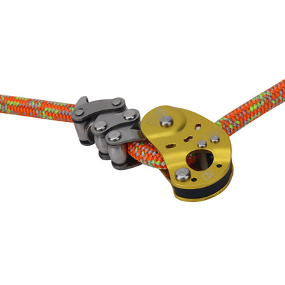 Arborist Rope Grab Fall Arrest Device Rope Ascender Descender with 12mm 5.8M (19FT) Orange Rope