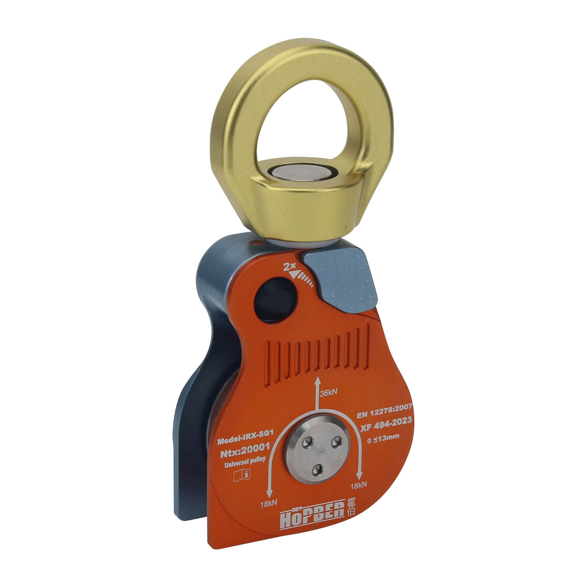 Hanging Ring Type Universal Single Pulley 37KN Descender Rock Climbing Fall prevention Device XF494-2023