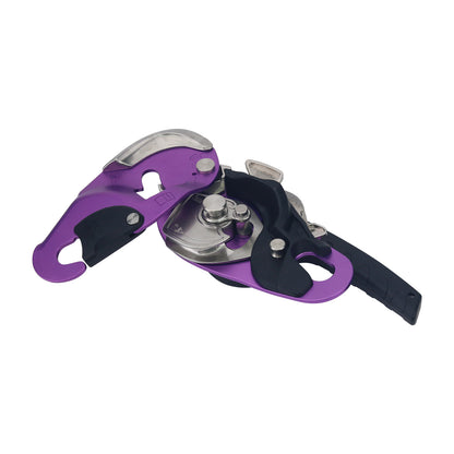 Peakseek Rock Climbing Protection Descent Device Outdoor Lift Descender 250KG Load for 9-12MM Ropes -Purple