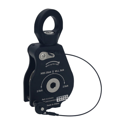 H1 Universal Pulley 25KN Electric Assisted Rope Collector Multifunctional Pulley for Height Operation/Rock Climbing